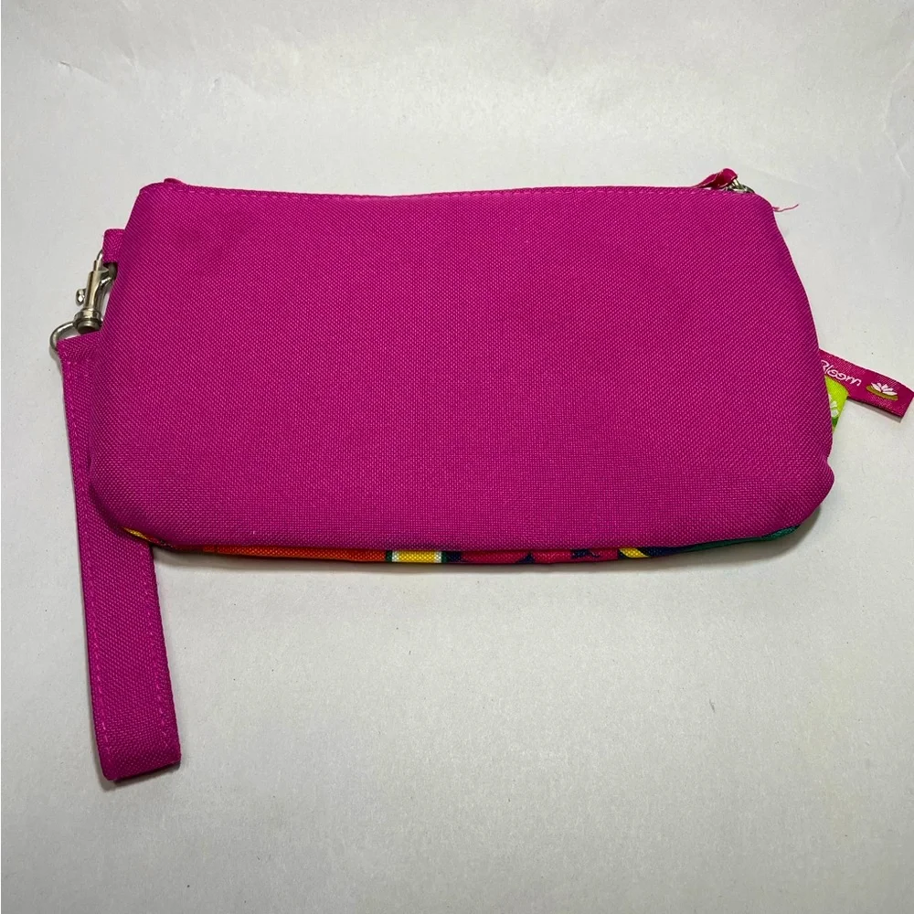 Lily Bloom magenta school Prep owl graphic fabric wristlet wallet